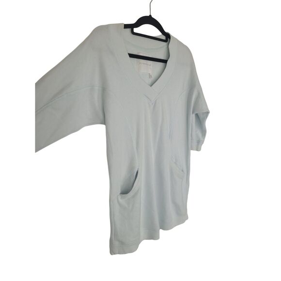 Victoria Secret Tunic Sweater SP Womens Light Blue 1/2 Sleeve Collarless Top - Picture 3 of 8